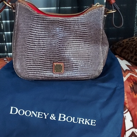 Dooney & Bourke Small Kiley Hobo in Brown Lizard - Picture 1 of 6